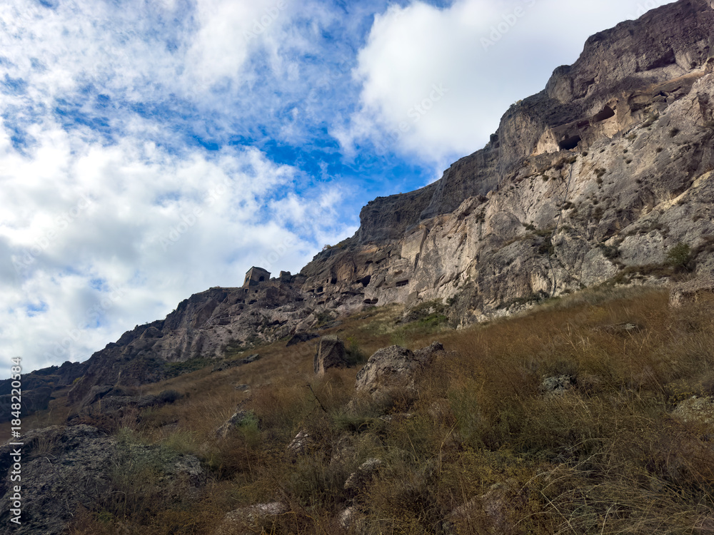 Fototapeta premium Ancient Vardzia Cave Monastery Complex Excavated in Rock Georgia