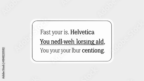 Modern typography with Helvetica font sample text