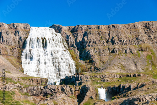 Fjallfoss, Dynjandi, famous waterfall in Westfjord, in Iceland