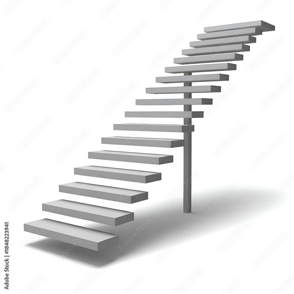 Fototapeta premium Gray Spiral Staircase on Central Column