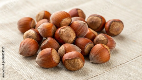 hazelnuts on a wooden table