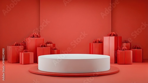 christmas gift box podium stand