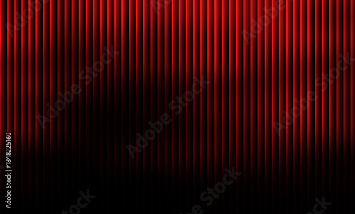 Fényképezés Vibrant red curtain with vertical folds creating a dramatic effect for theater or stage performances and Pageantry events, adding a touch of elegance and sophistication