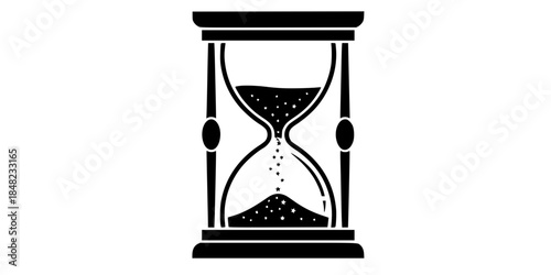 Hourglass Time Running Out Star Sand Vector Illustration New Year Countdown