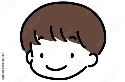 男の子の顔のかわいい手書きのシンプルイラスト