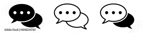 Chat Speech Bubble Icons Set for Messaging and Communication Design