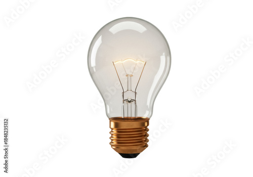 Φωτογραφία Classic incandescent light bulb isolated PNG, vintage style electric lamp on tra