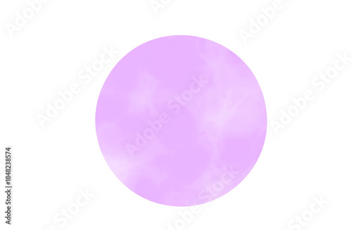 水彩タッチの紫色の丸シール風イラスト