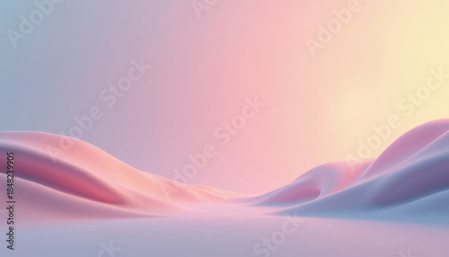 Abstract Pastel Hills with Soft Velvet Texture and Warm Glow