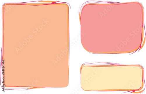 sunset colors creative stroke decor abstract banners frames