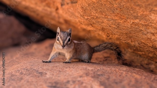 Εκτύπωση καμβά Close-up of chipmunk on rock