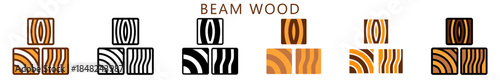 Beam Wood Multi Style Icon, Flat, Line, Glyph, Lineal, Dual Tone. Relate To Carpentry, Wood Industry. Use For Modern Concept, Ui, Ux Web And App Development.