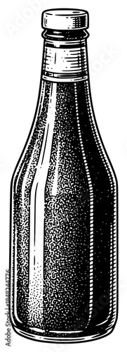 a black and white drawing of a bottle of liquid, black, bottle, drawing, glass bottle, illustration, liquid, picture, against transparent background