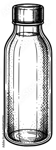 black and white sketch of an empty jar or mason jar, black, bottle, empty, glass jar, illustration, jar, mason jar, sketch, against transparent background
