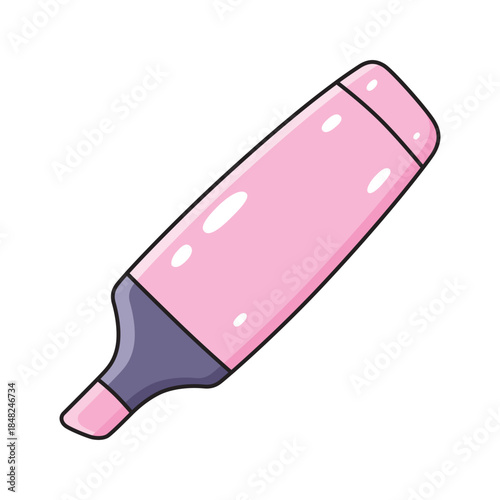 Pink highlighter pen marker illustration isolated vector