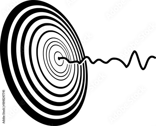 Theta brainwave silhouette vector logo 