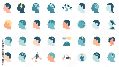 vector set of  stress icon