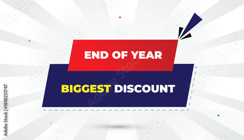 end year biggest discount web banner editable eps format vector art illustration template design blue shapes red gradient yellow bold font white gray abstract illustration sun business background 4k
