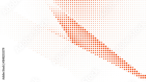 Orange halftone diagonal wave accent for creative posters, branding layouts, modern digital design vector illustration