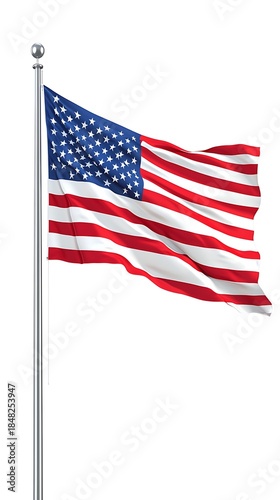 Usa national flag flowing cloth clean background high resolution picture