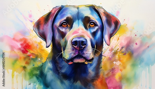 watercolor painting labrador dog