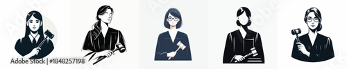 Vector Illustration of a Female Law Judge