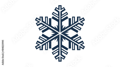 A stylized blue snowflake icon with six points on a white background.