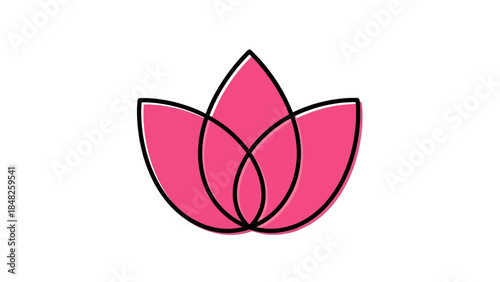 pink flower with green leaves