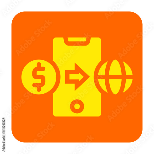 Fin tech vector, clip art, and symbol. Flat design of  fintech concept and simple design