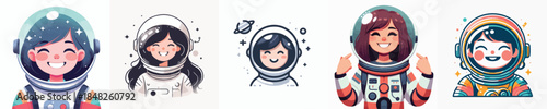 Cute and Adorable Astronaut Character Vector Illustration