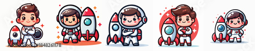 Cute and Adorable Astronaut Character Vector Illustration