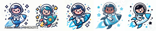 Cute and Adorable Astronaut Character Vector Illustration