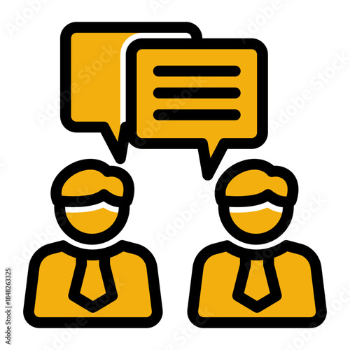 Dialogue Conversation Speaking Exchange Icon from Customer Assessment Collection (Glyph Color Lineal style)