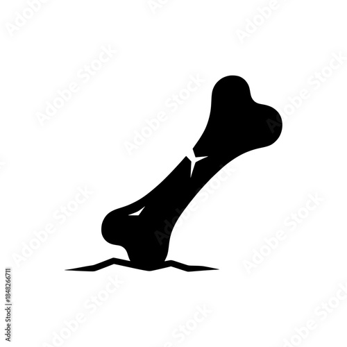 Prehistoric Dinosaur Bone Silhouette Fossil Icon