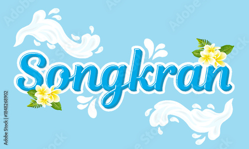 songkran water splash festival thailand traditional editable text effect font style template typography lettering