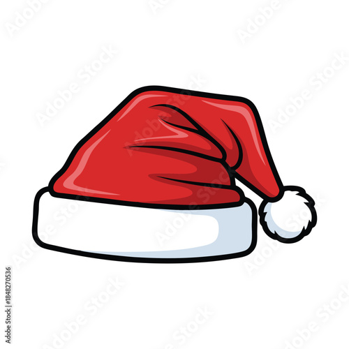 Santa hat christmas holiday festive season winter celebration icon