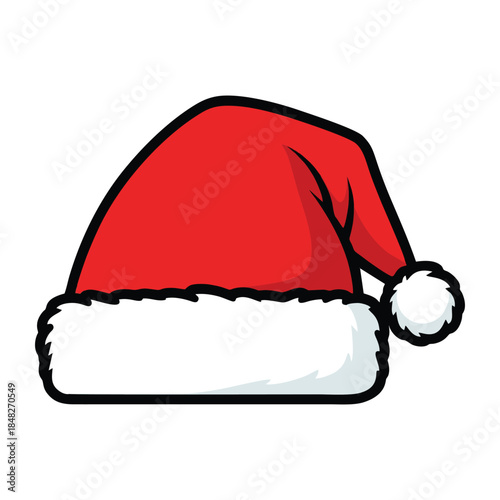 Santa hat christmas holiday festive season celebration winter apparel icon