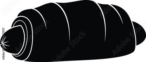 Rolled up sleeping bag graphic ideal for camping themes on transparent background silhouette