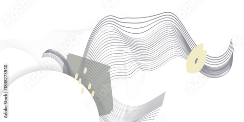 Trendy 2026 White Background Dancing Cloud Concept Light Pale Vector Background. Abstract Geometric Art Delicate