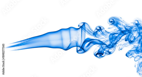Blue Smoke Wisps, with Swirling and Flowing with Delicate Tendrils, isolated on a transparent background, cutout, PNG