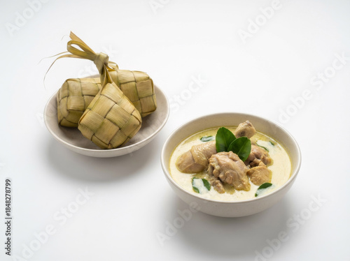 Modern Minimal Ketupat and Opor Ayam Food Photography