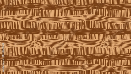 Abstract brown stripes and lines pattern design with handcrafted feel texture
