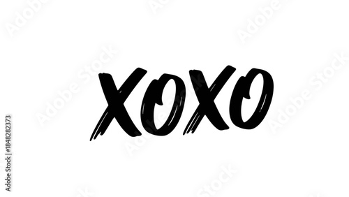 Expressive XOXO Illustration on White Background Symbolizing Love and Affection