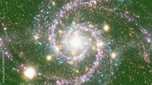 Vibrant particle trails merge under starry night sky with multiple particle trails converging at effect green screen minimal particle