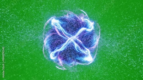 Aurora Borealis pulsing orb light emission with pulsating orb of light emitting effect ad_ready green screen abstract energy flow