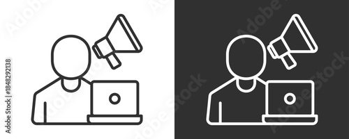 Marketing Icon Set Vector Collection Isolated In Black And White