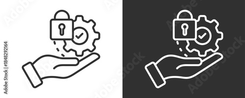 Execute Icon Set Vector Collection Isolated In Black And White
