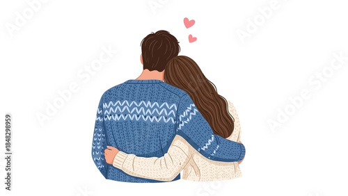 Valentine's Day Romantic Scene with a Loving Couple