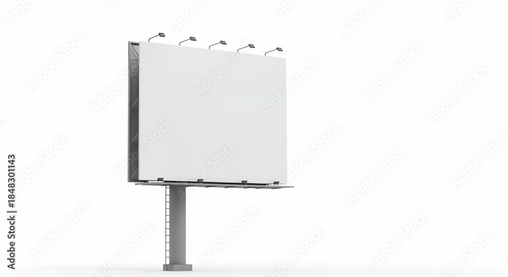 Obraz premium Billboard Advertising: A modern billboard stands tall against a minimalist background, ready to display impactful messaging. 
