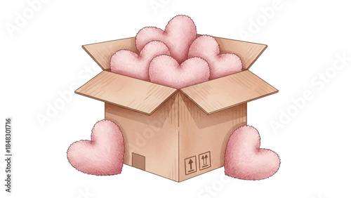 Surprise Gift Box with Overflowing Hearts